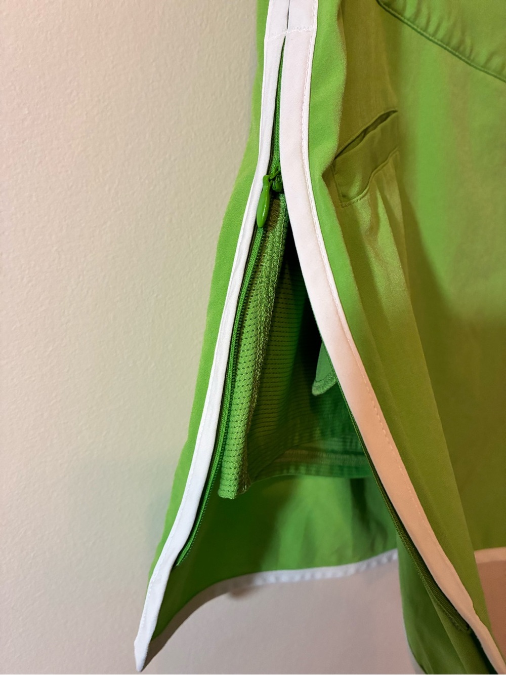 Vintage Athleta Swift Zip Skort Lime Green Floral Athletic Tennis Golf Skirt 8 - Picture 4 of 11